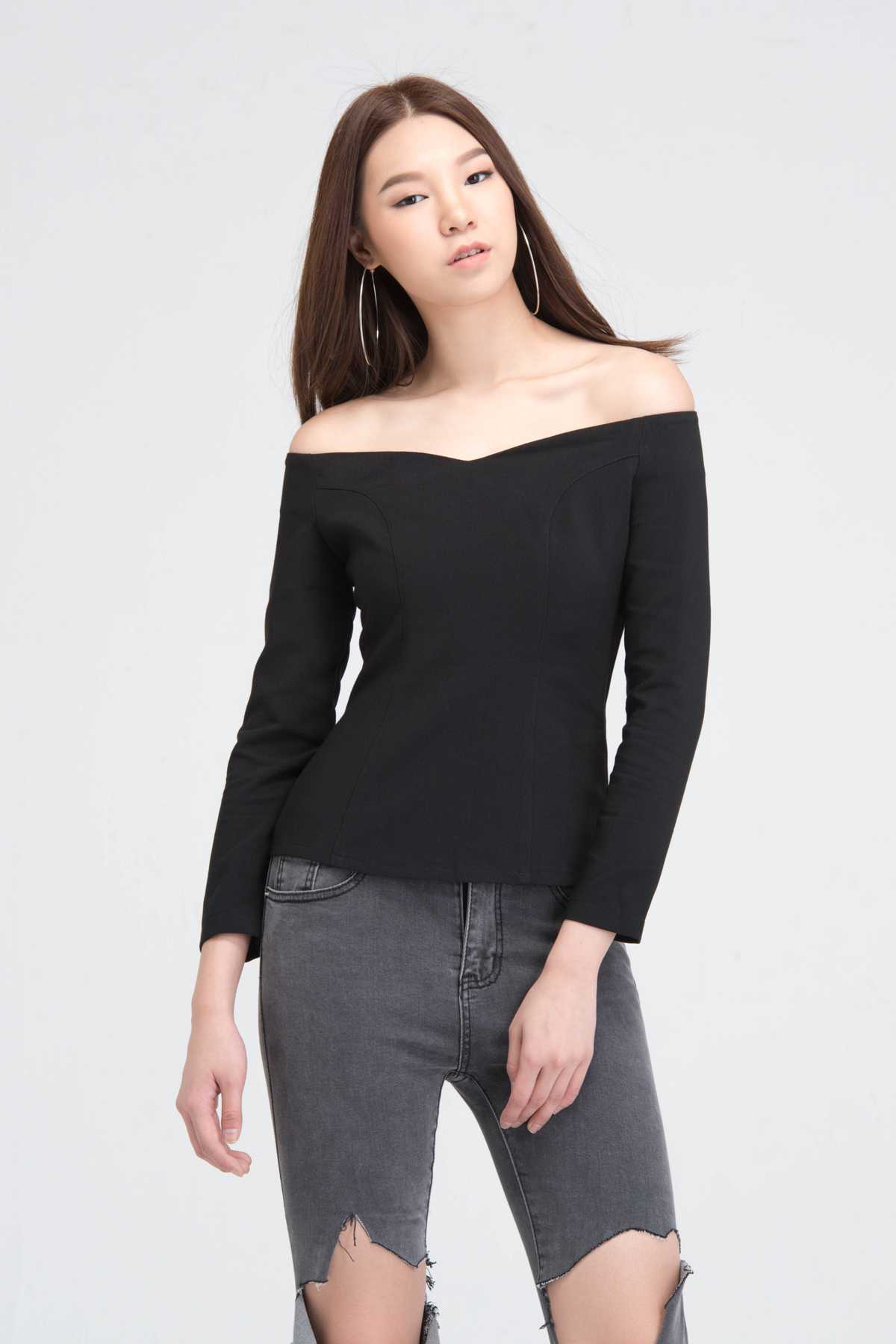 Hamburger Studio  Alva Off The Shoulder Top (K0452)