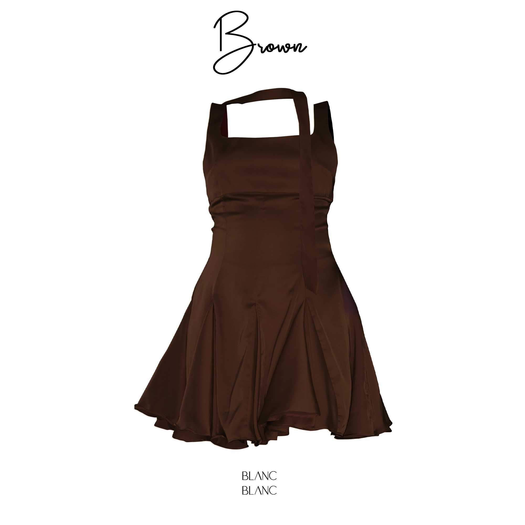 พร้อมส่ง BLANCBLANC - Goddess Godet Dress สี Brown