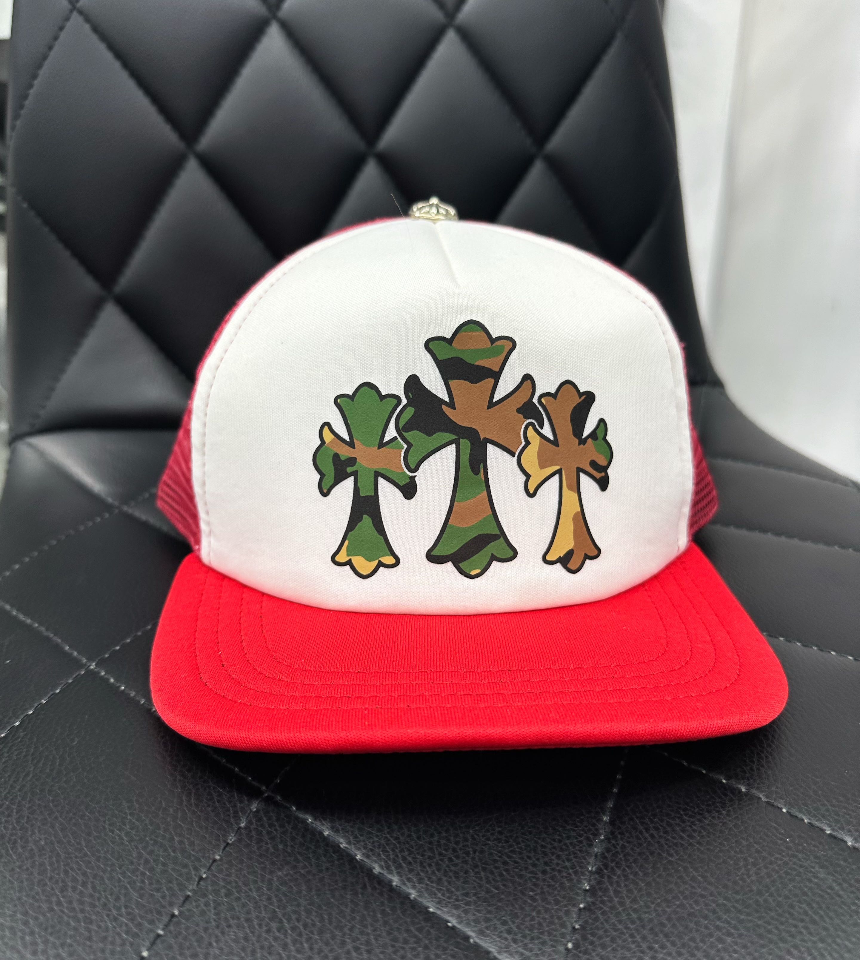 Chrome Hearts Red Camo Cross Caps