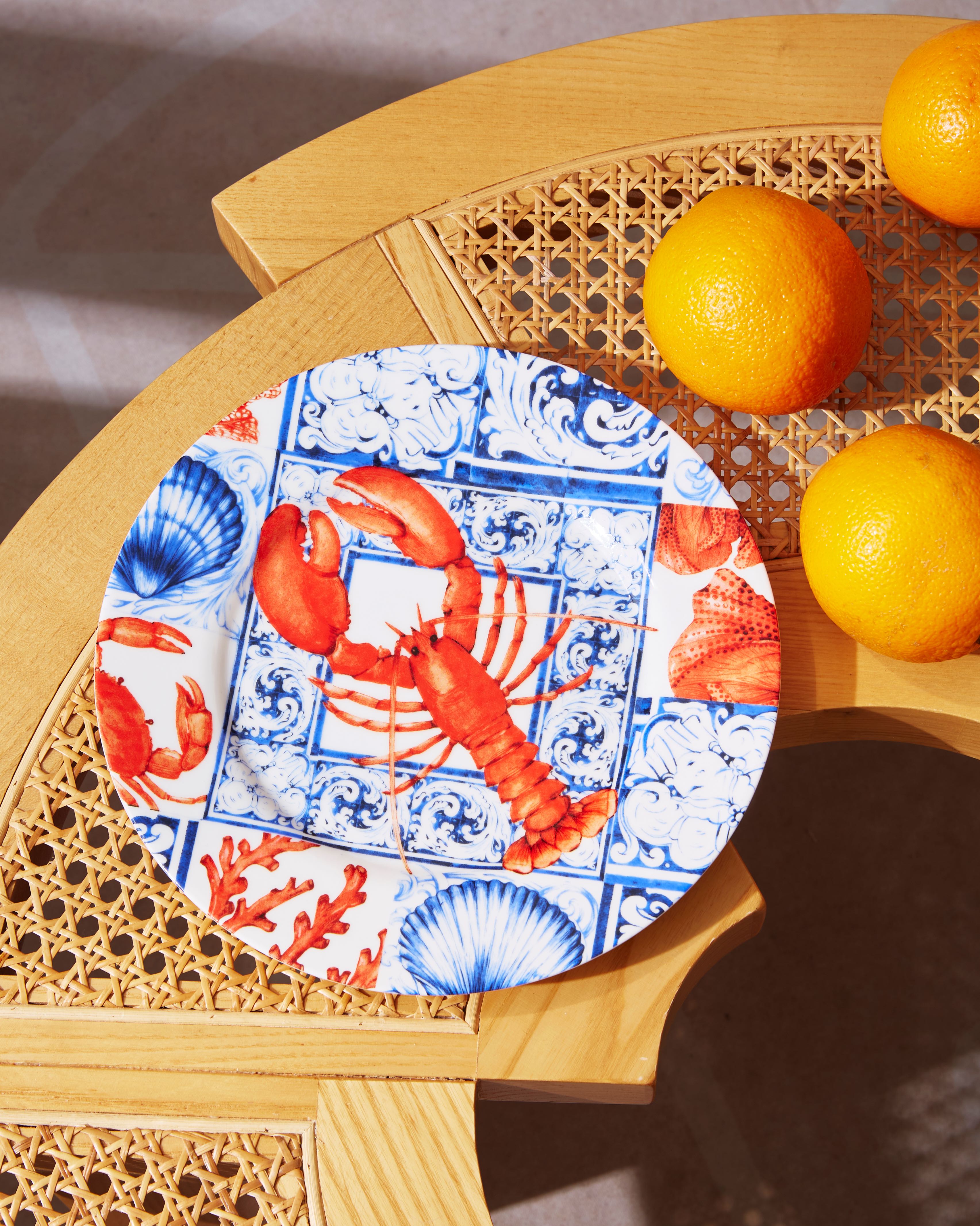 จานพิมพ์ ลาย ขนาด 9 นิ้ว ลาย Lisbonne Porcelain Printed Decal