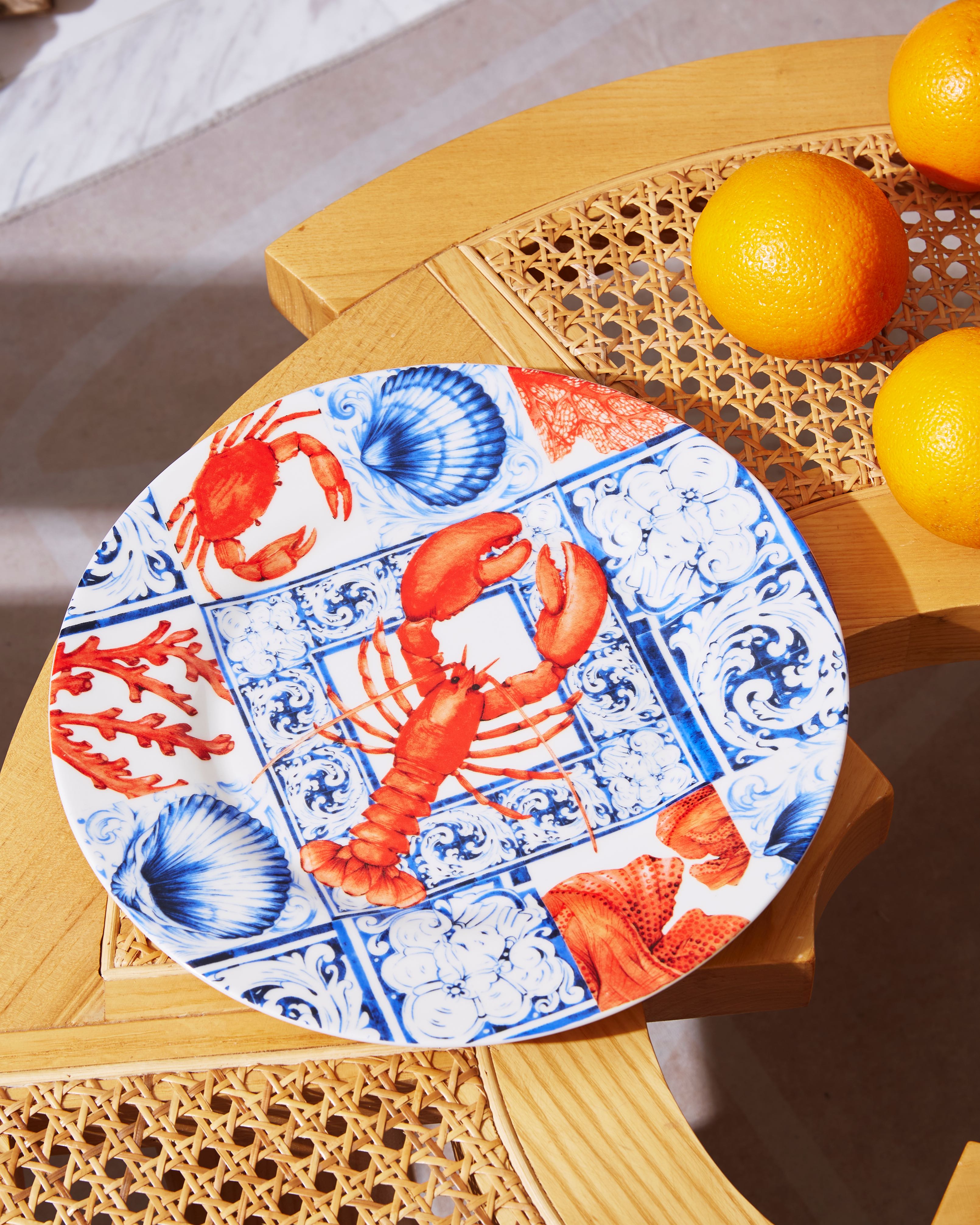 จานพิมพ์ลาย ขนาด 10.5 นิ้ว ลาย Lisbonne Porcelain Printed Decal 10.5 in