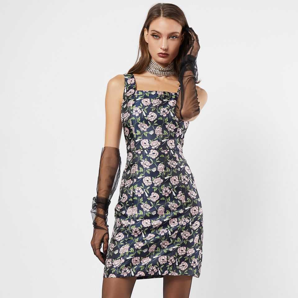 เดรสแจ็คการ์ดลายดอกไม้ | Floral Print Jacquard Dress | 06241