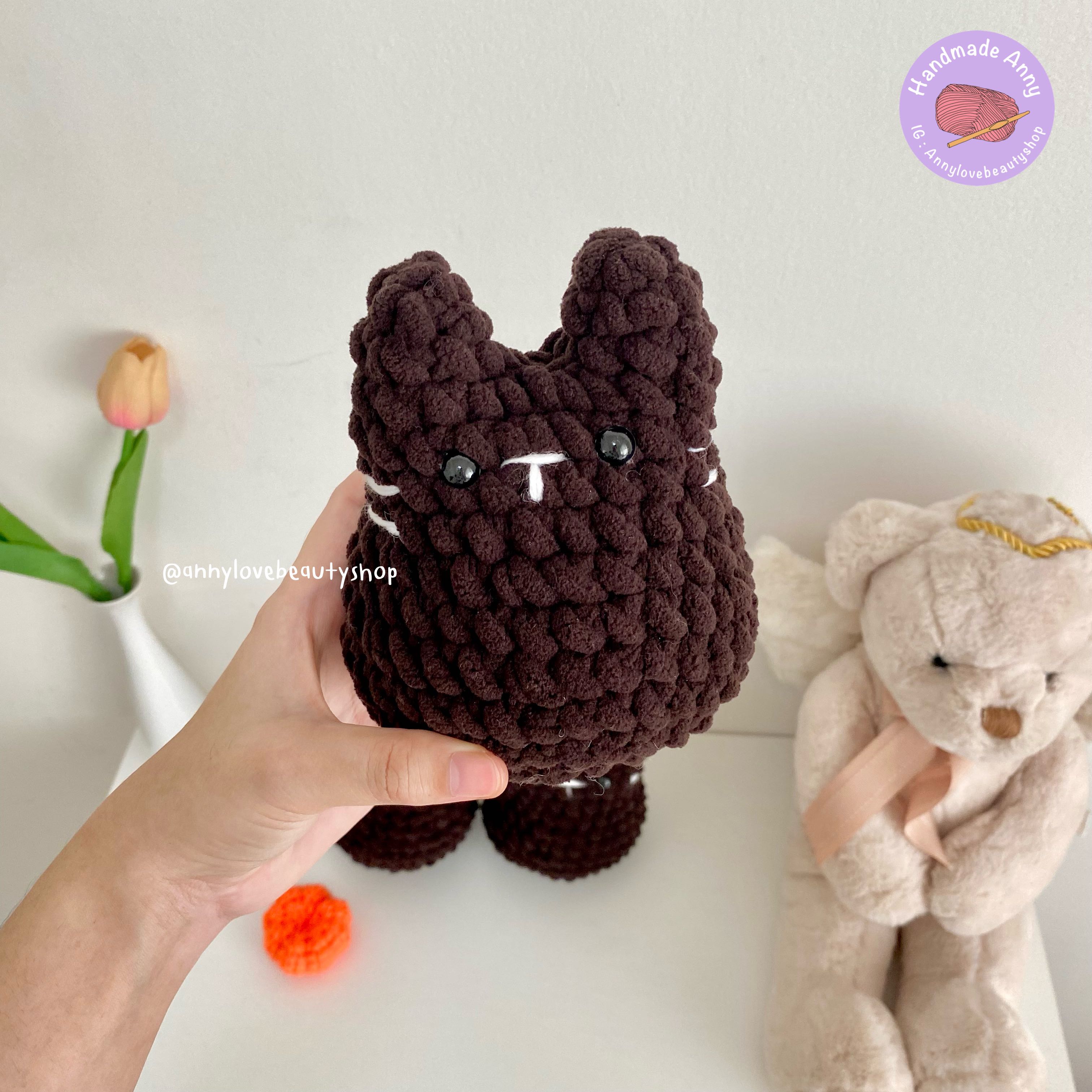 Handmade ตุ๊กตาน้องแมวถักไหมพรม