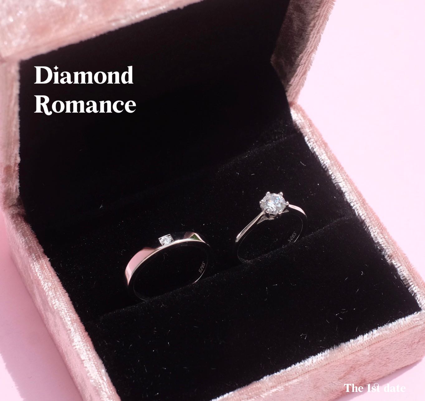 แหวนคู่รุ่นDiamond Romance-ส่งฟรี(S925)