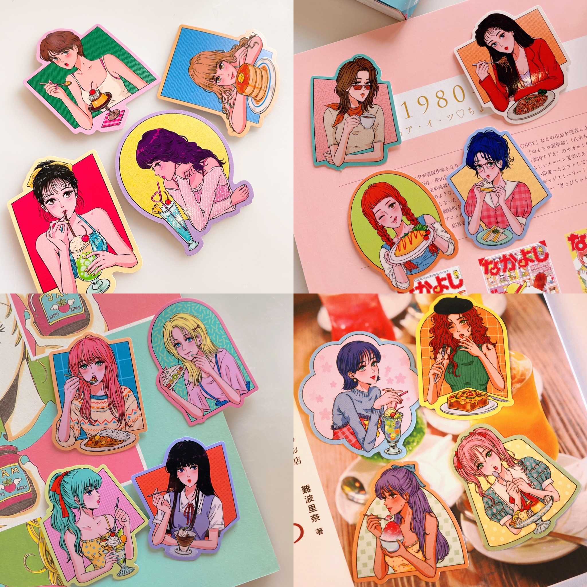 Dicut Sticker Retro Cafe ( x 4 Pack)