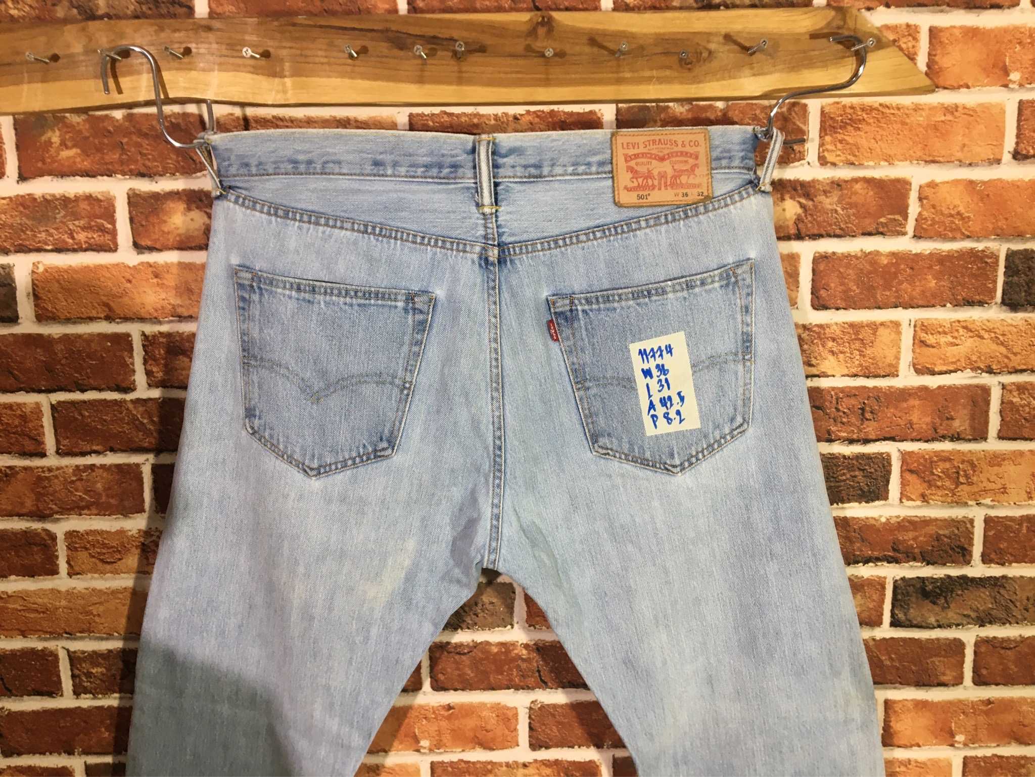 รหัส11774 Levi's501  Made in Bangladesh  เลขกระดุม3440 วัดจริง เอว36