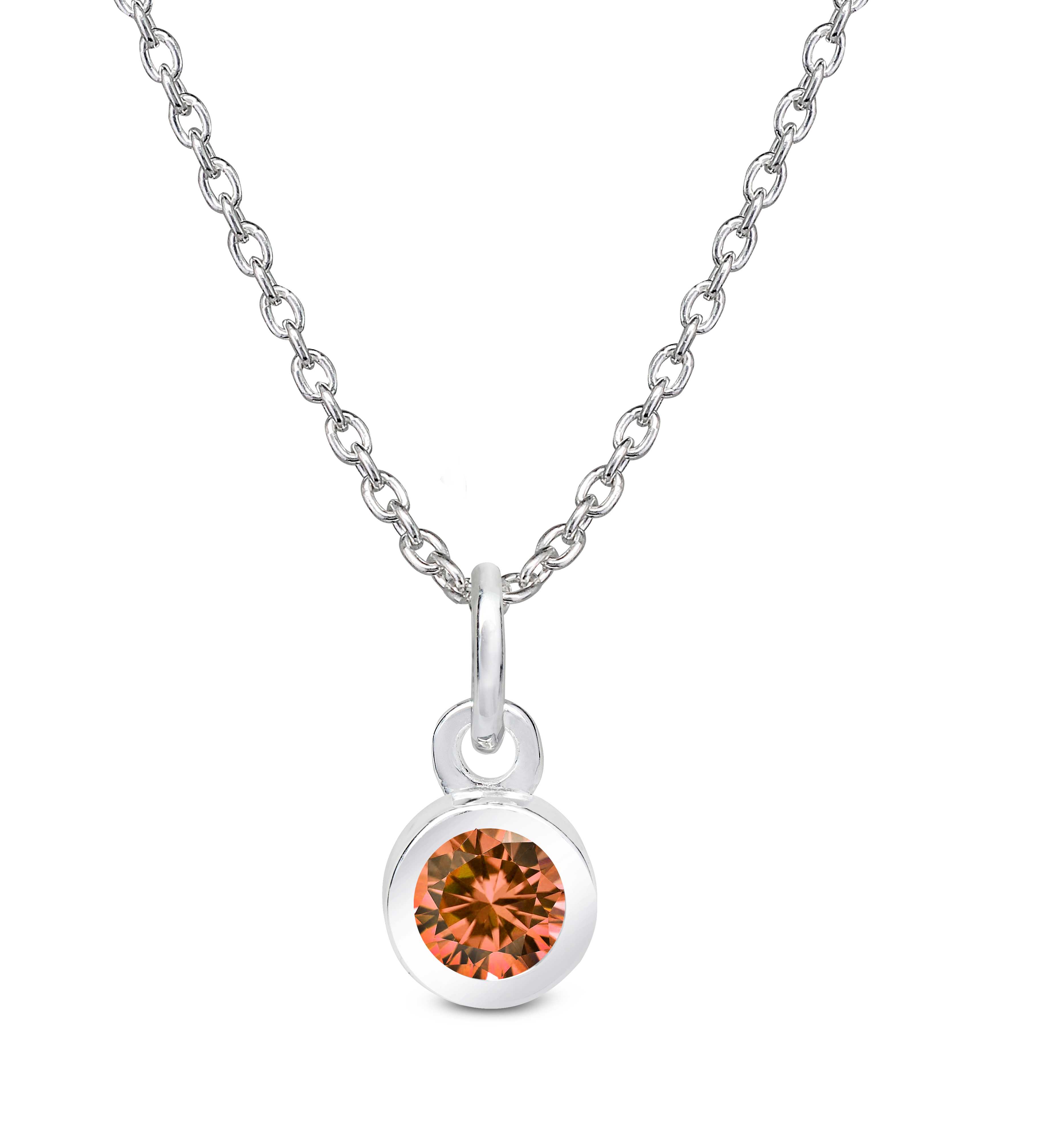Orange CZ Pendant