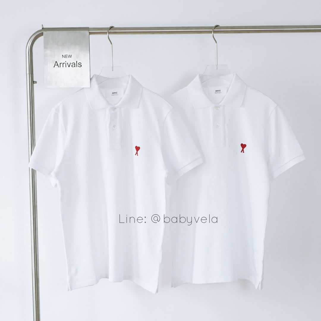 Ami Paris de Coeur Polo Shirt (White)