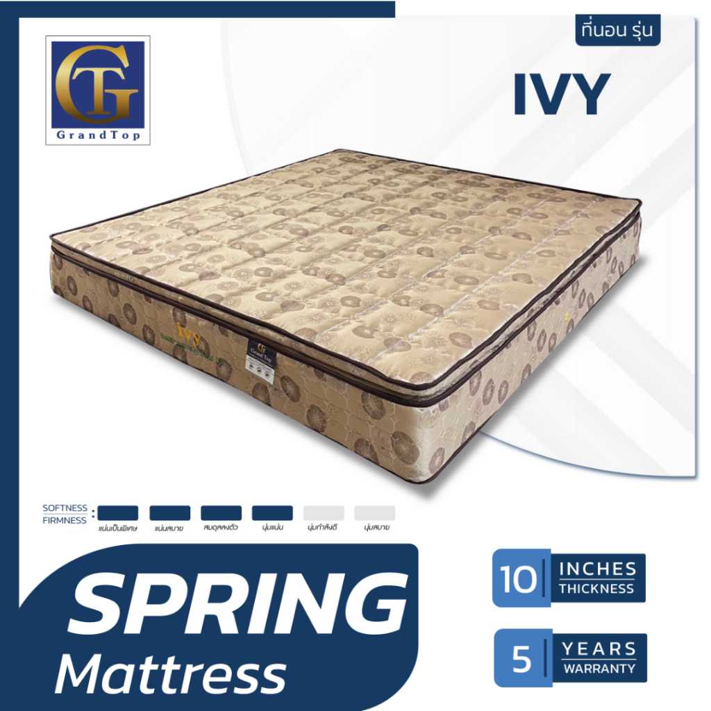 ที่นอนปีนัง ที่นอนสปริง Ivy 3.5/5/6 ฟุต หนา 10 นิ้ว