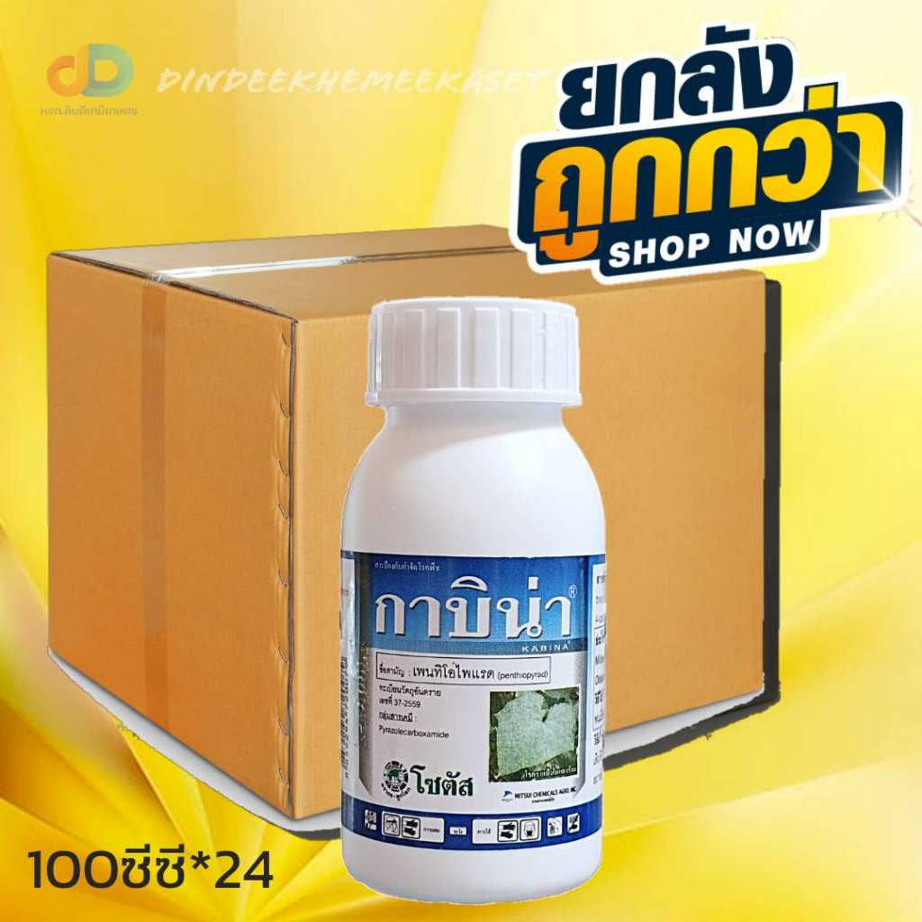 (ยกลัง24ขวด)กาบิน่า (Kabina)ป้องกันกำจัดโรคใบจุดสีม่วง  ได้ดีเยี่ยม ขนาด 100 ซีซี
