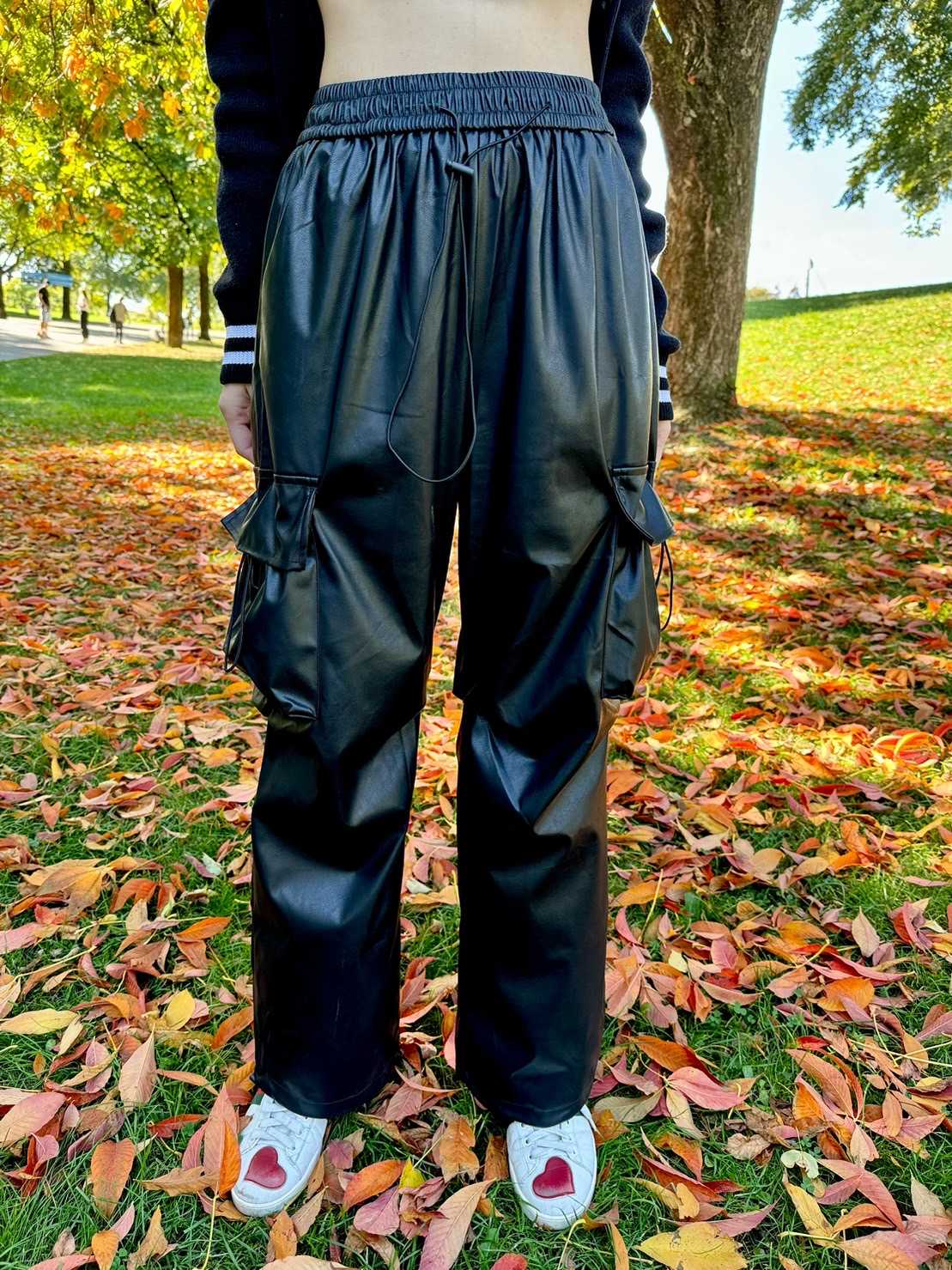 Faux Leather Pants กางเกงหนังขายาวทรงกระบอก