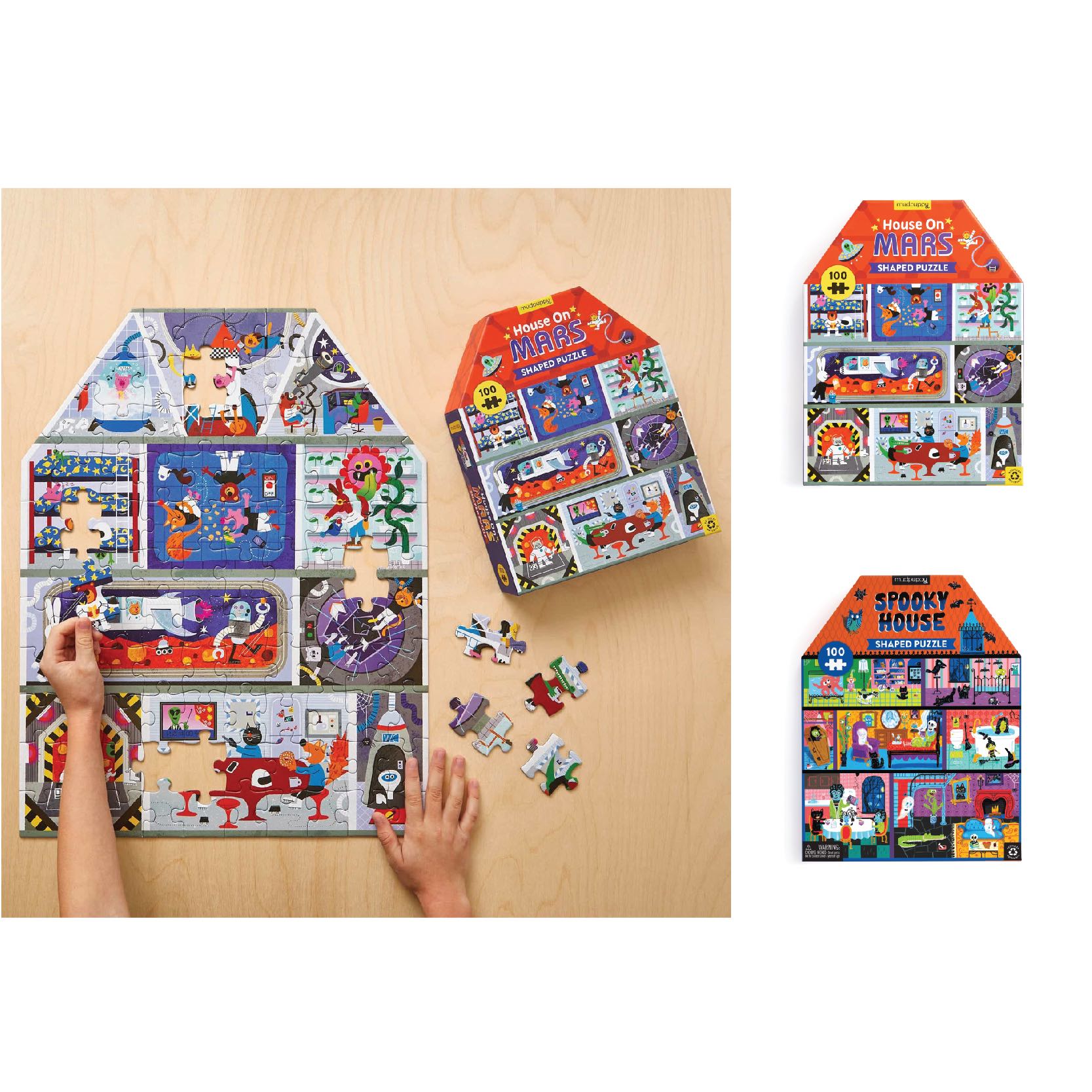 จิ๊กซอว์รูปบ้าน 100 ชิ้น  House-Shaped Puzzle