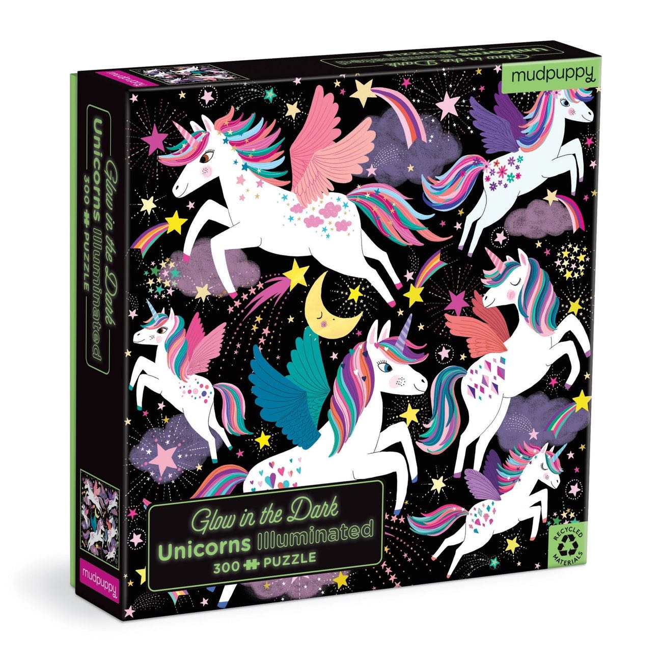 จิ๊กซอว์เรืองแสง ลาย unicorn 300ชิ้น Unicorns Illuminated 300 Piece Glow in the Dark Family Puzzle