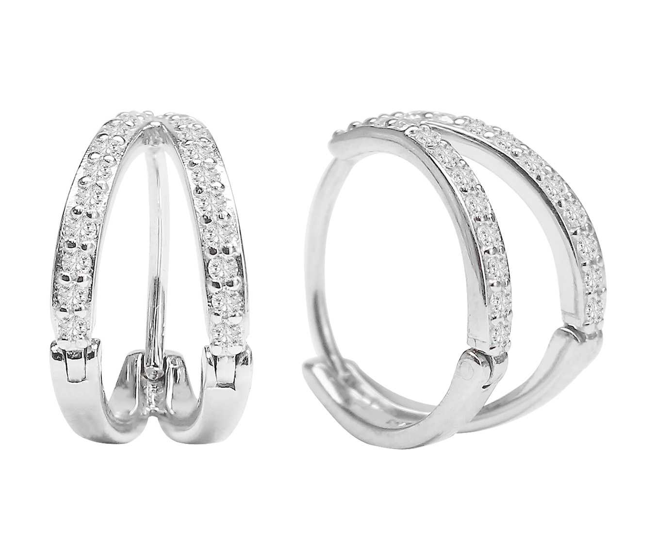 Two Row Huggie Hoops 01