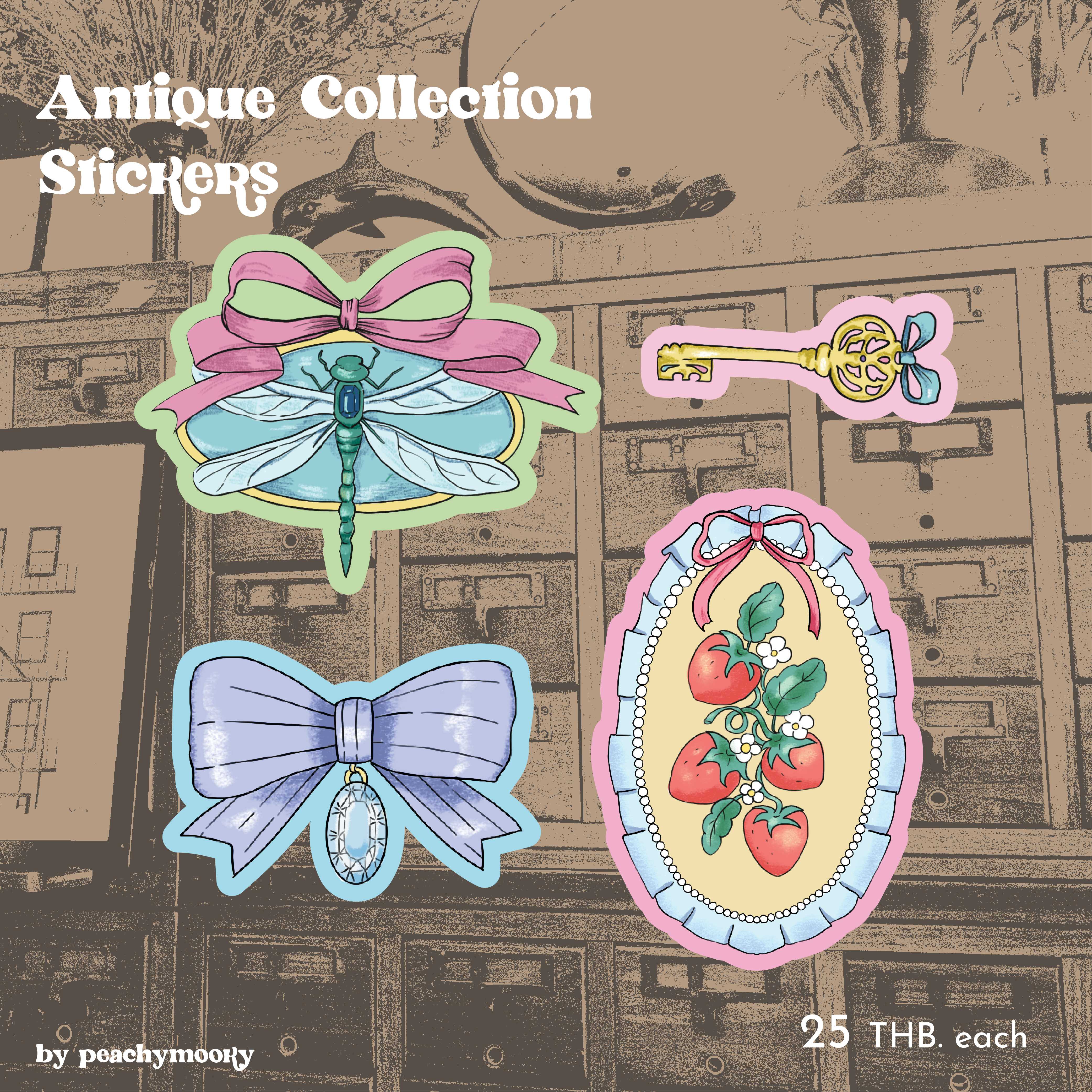 Antique collection stickers