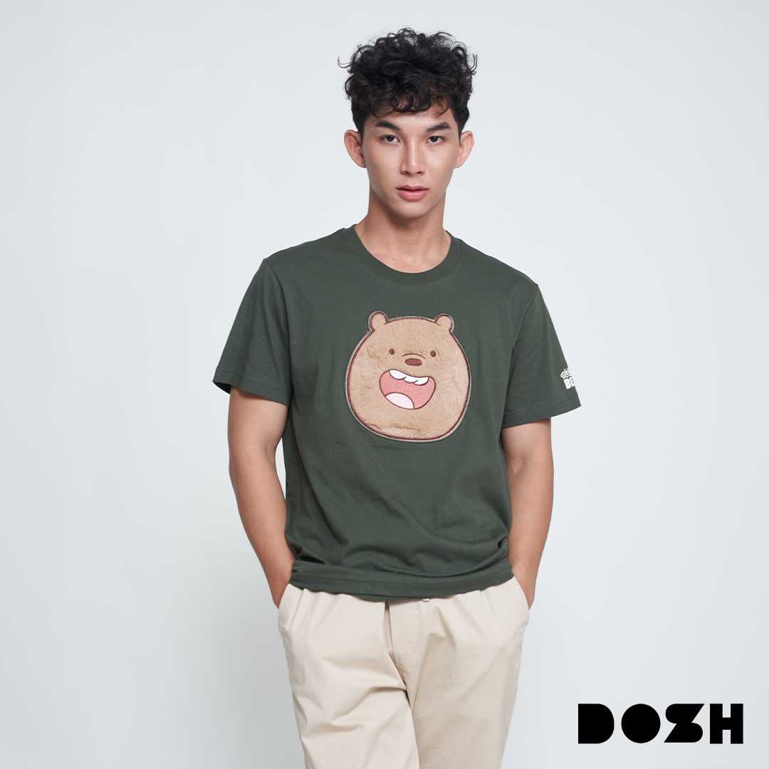 DOSH UNISEX T-SHIRTS WE BARE BEARS เสื้อยืดคอกลม แขนสั้น ผู้ชาย DBBMT5037-DG