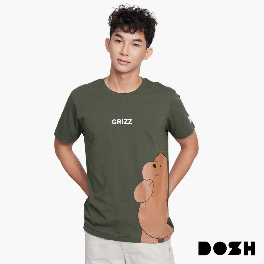 DOSH MEN'S T-SHIRTS WE BARE BEARS เสื้อยืดคอกลม แขนสั้น ผู้ชาย DBBMT5023-DG