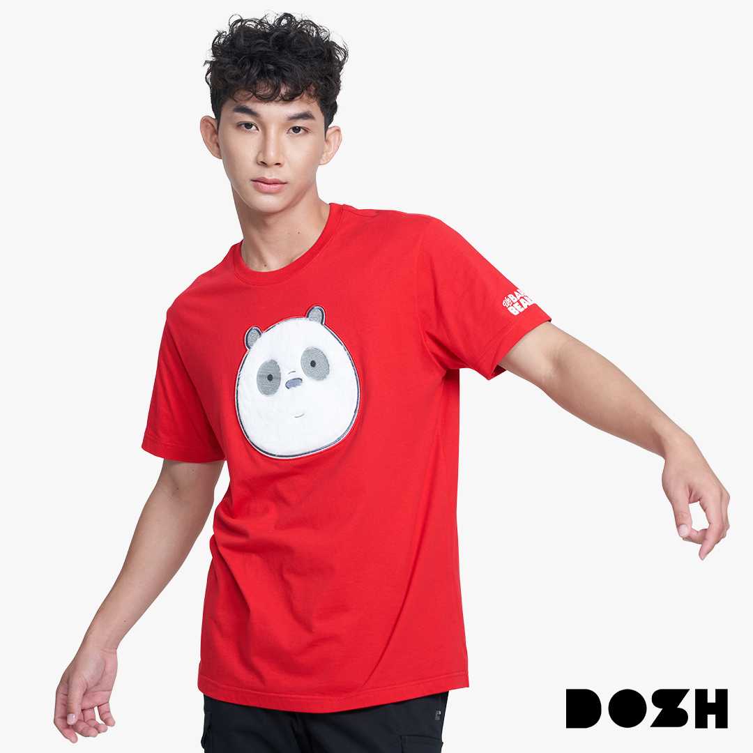 DOSH UNISEX T-SHIRTS WE BARE BEARS เสื้อยืดคอกลม แขนสั้น ผู้ชาย DBBMT5038-RE