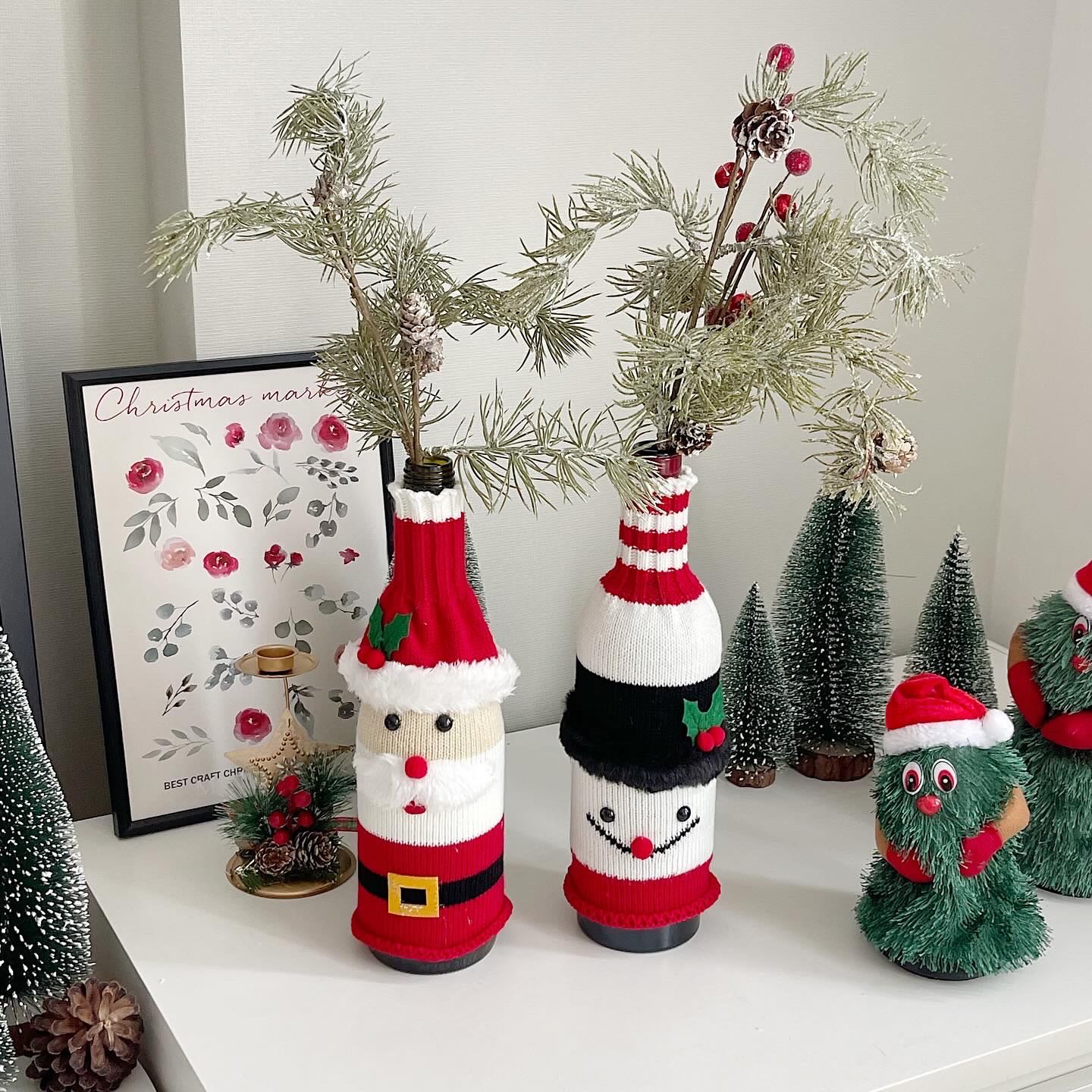 (พร้อมส่ง) ถุงใส่ขวดไวน์ xmasss