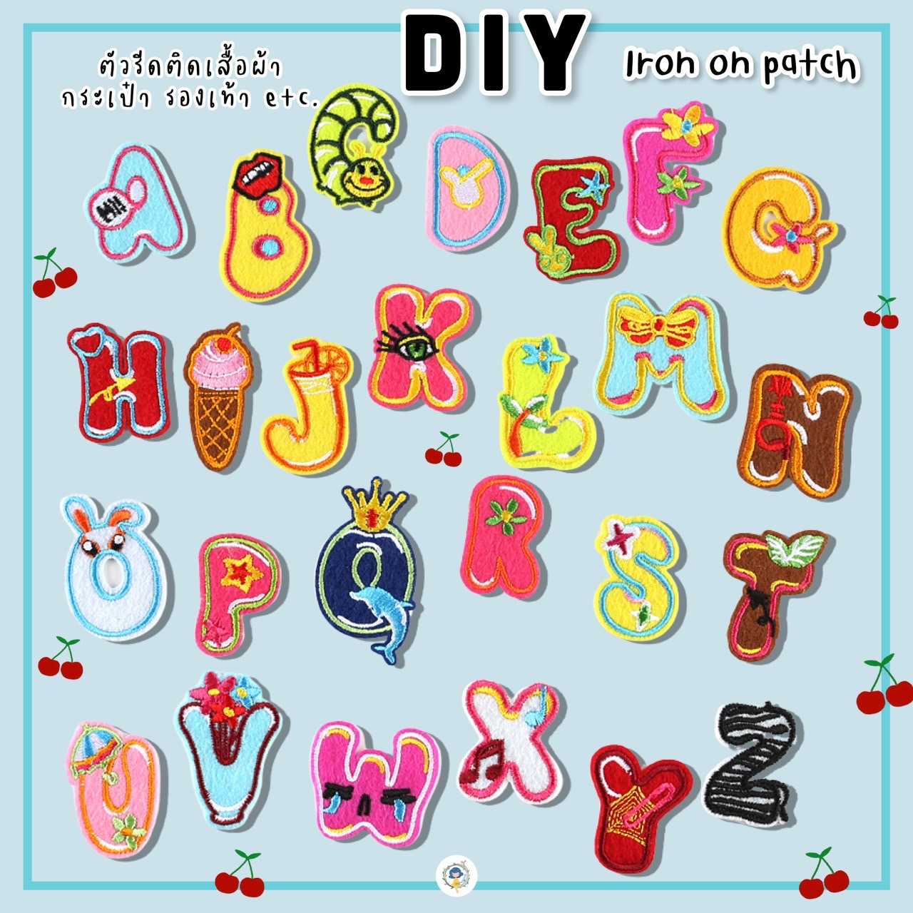 DIY ตัวรีดติดเสื้อ A-Z รีดกับวัสดุที่เป็นผ้าได้หลากชนิด  กระเป๋า รองเท้า งานปักละเอียด ซ่อมเสื้อ