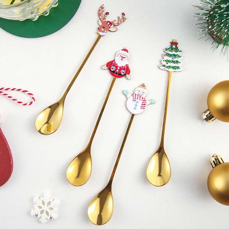 🎄🎅🏻🦌𝑪𝒉𝒊𝒓𝒔𝒕𝒎𝒂𝒔 𝑺𝒑𝒐𝒐𝒏 𝑺𝒆𝒕🎄🦌❄️ เซตช้อนคริสมาส 4 คัน แบบใหม่