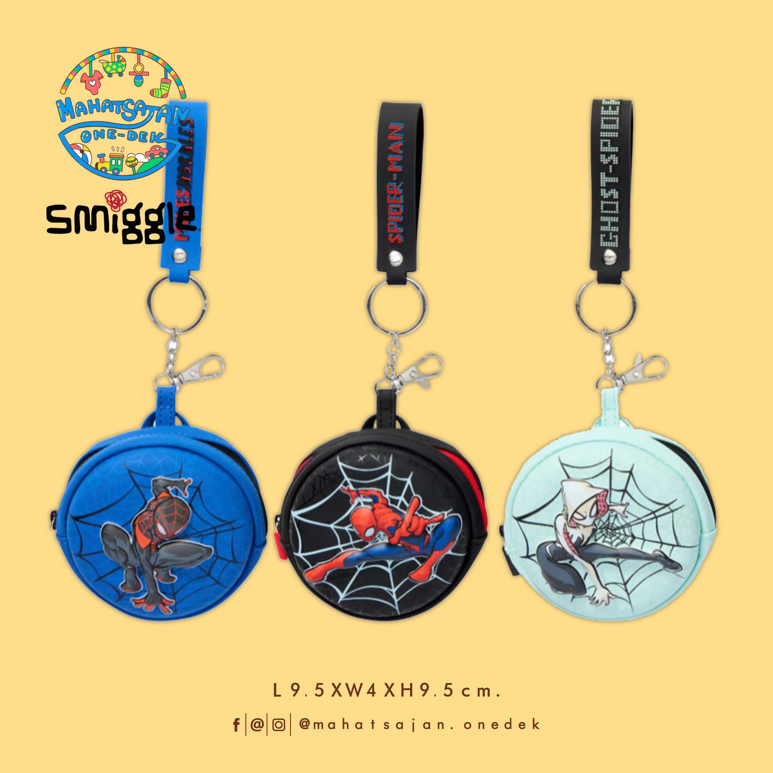 Smiggle Spider-Man Mini Pen Pals Notepad Keyring กระเป๋าพวงกุญแจ พร้อมมินิโน๊ตบุค และปากกา