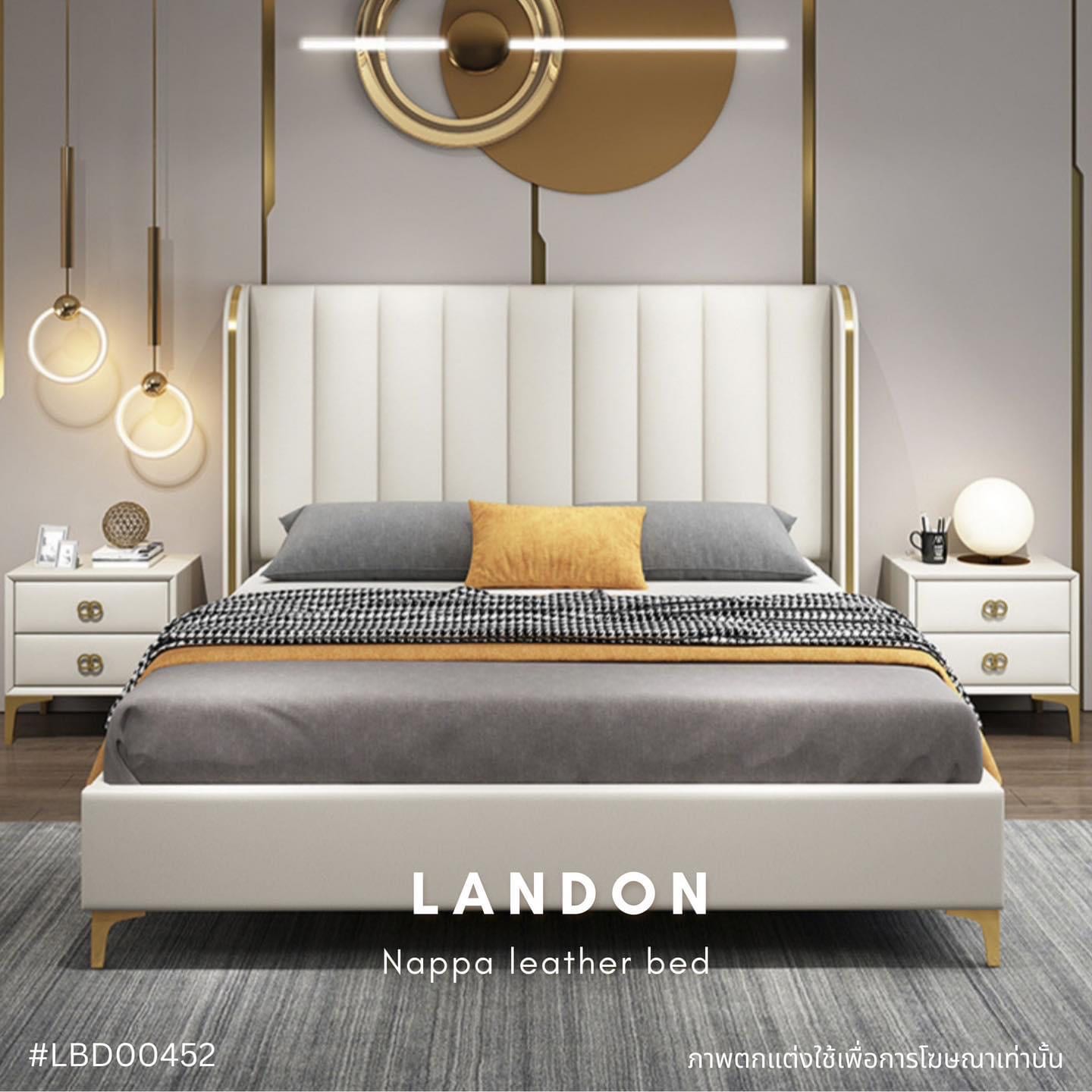 LANDON Nappa leather bed 