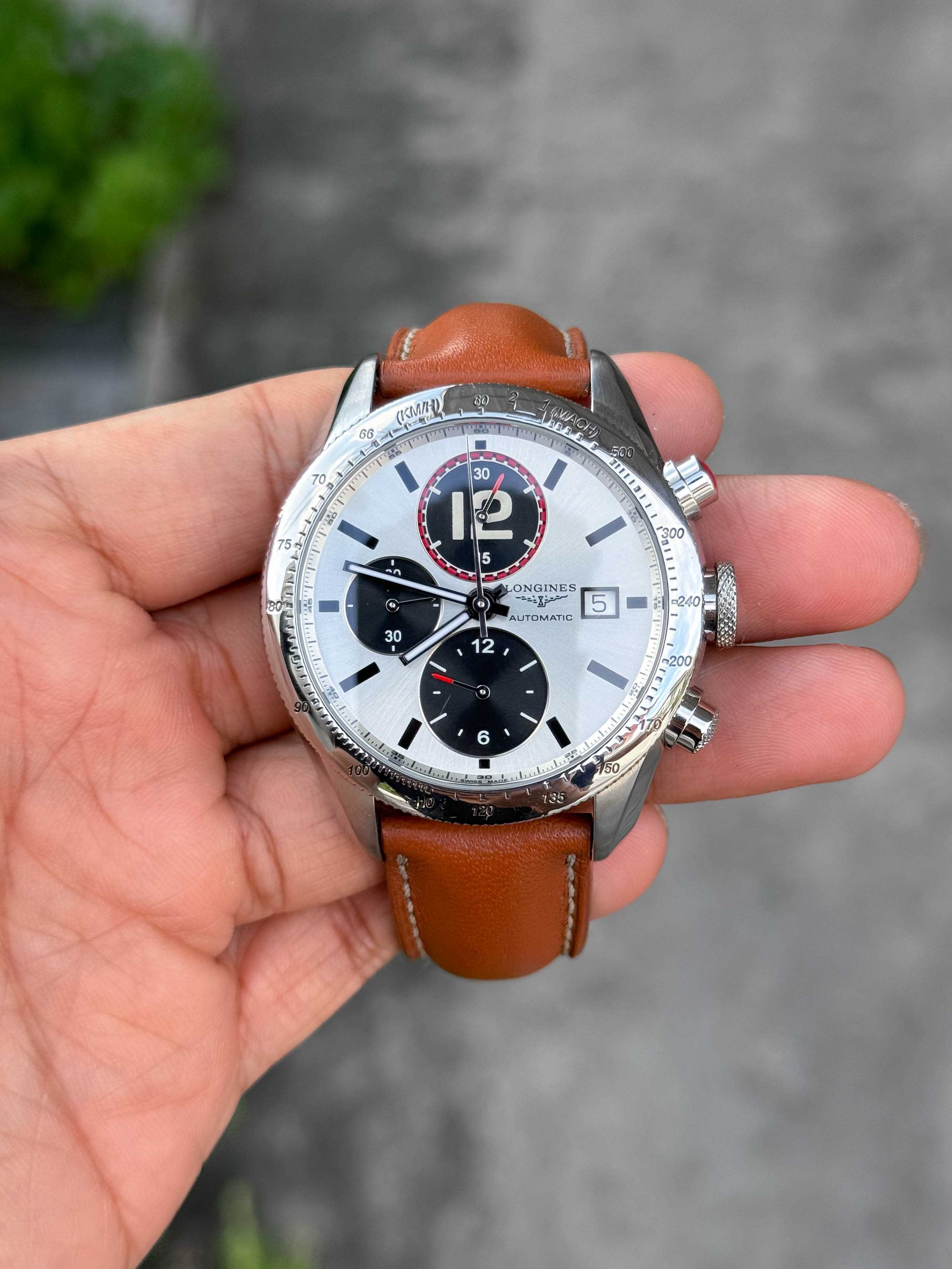 Longines Grande Vitesse Automatic Chronograph Panda Dail