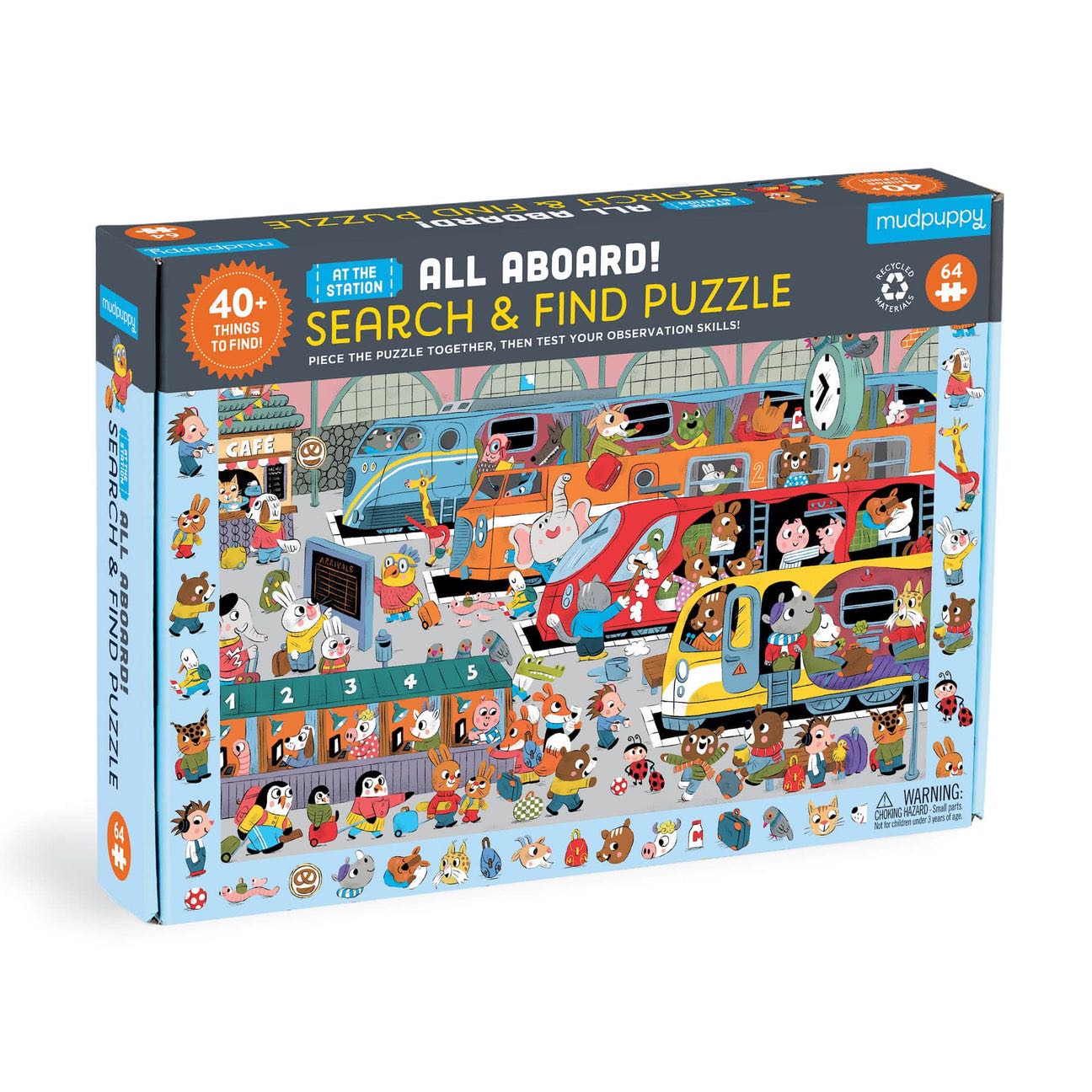 Search & Find Puzzle ลาย All Aboard! Train Station นำเข้าจากอเมริกา 🇱🇷