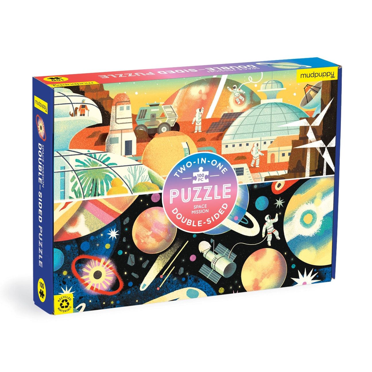 Space Mission Double-Sided Puzzle จิ๊กซอว์ 100 ชิ้น ที่ต่อเล่นได้ 2 ฝั่ง