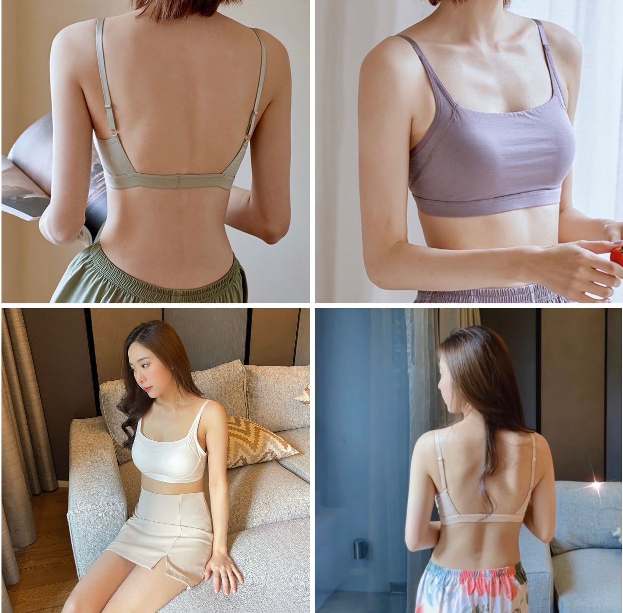 บราไร้โครง หลังเส้นเดียว ฟองน้ำล็อคหน้าอก (ibelly1019)