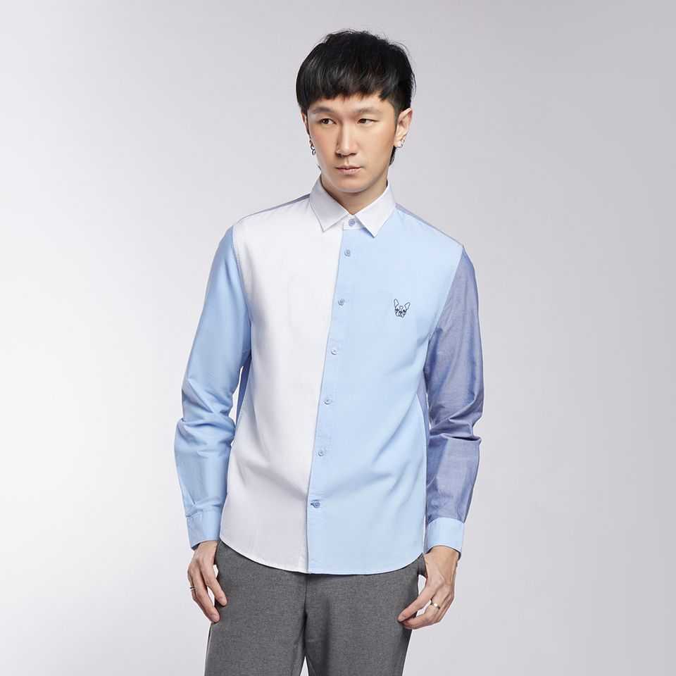 เสื้อเชิ้ตทรงหลวมคัลเลอร์บล็อก |  03786