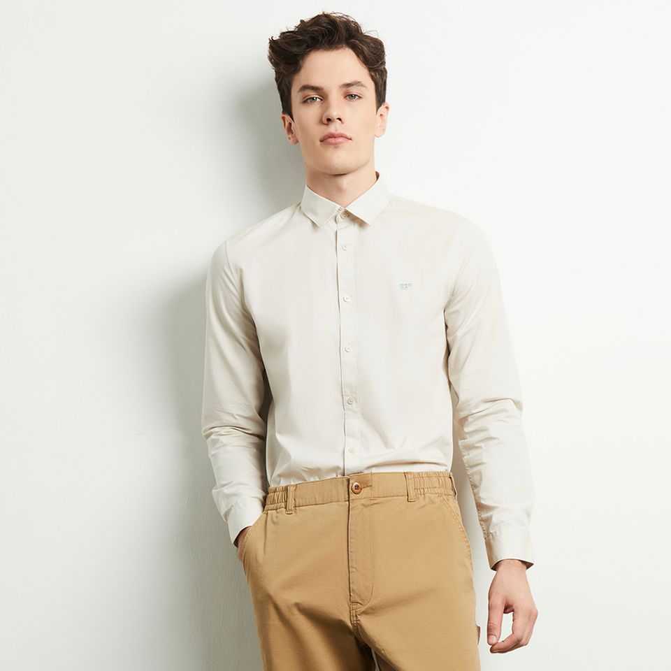 เสื้อเชิ้ตผ้าอ๊อกฟอร์ด สีงาช้าง | Oxford Shirt | 03780