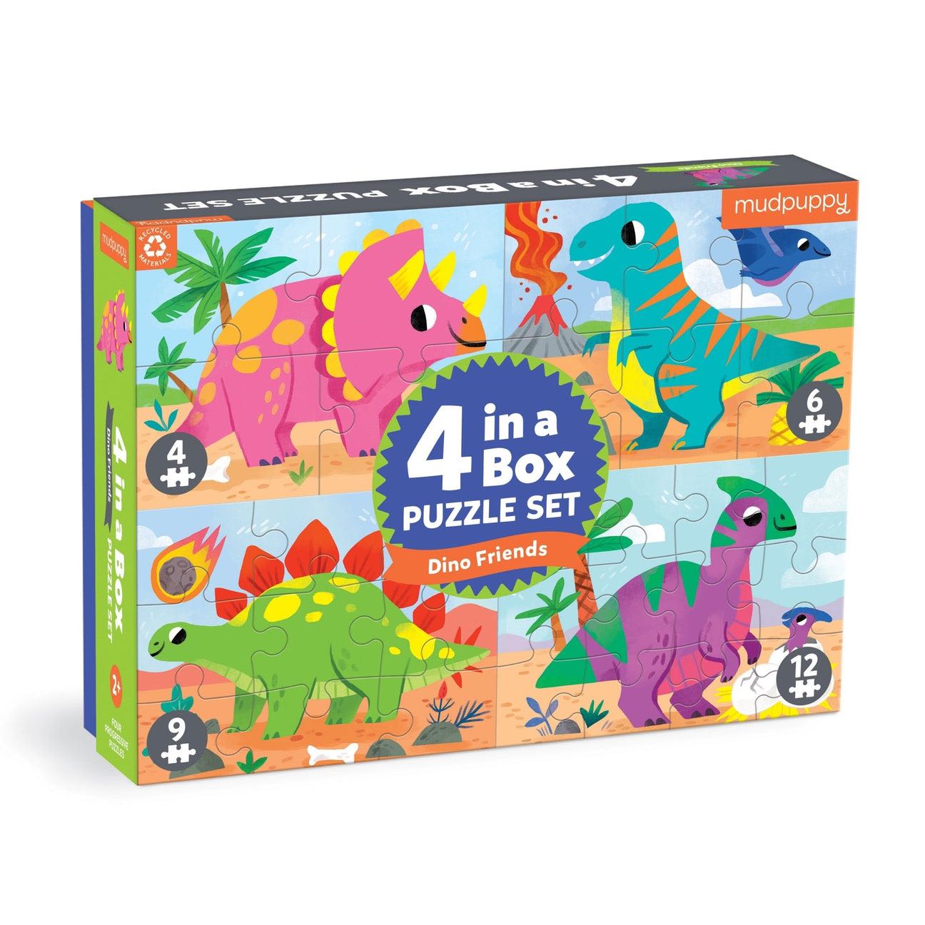 จิ๊กซอว์ 4 ภาพในกล่องเดียว ลาย Dino Friends