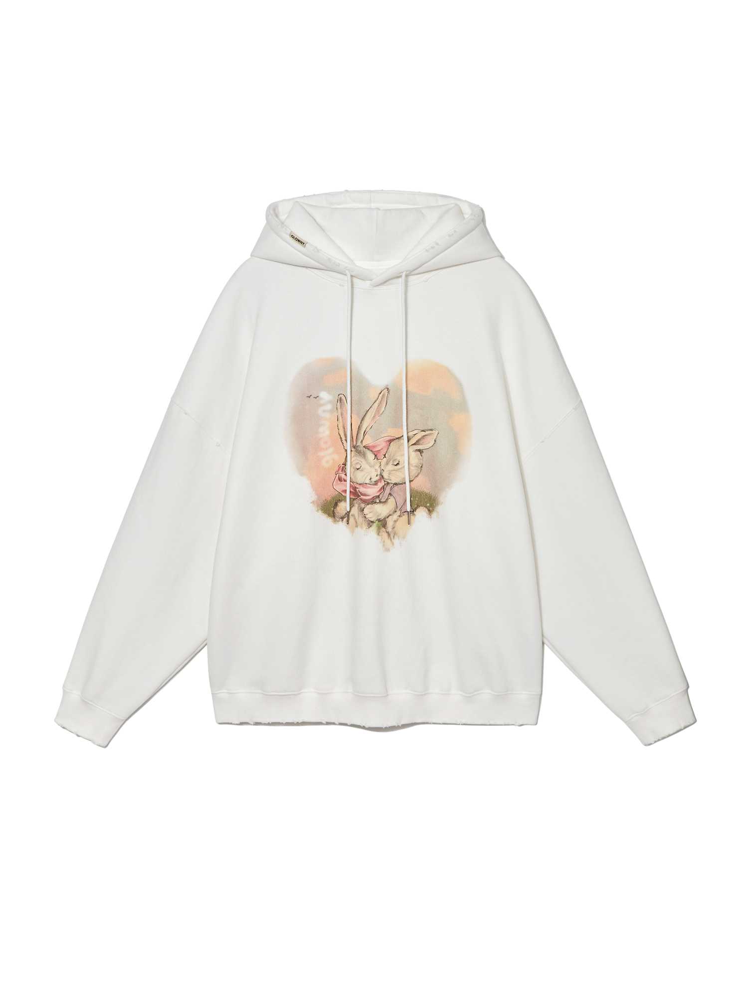 (pre,รวมส่ง) bunny in love boxy hoodie /glowny