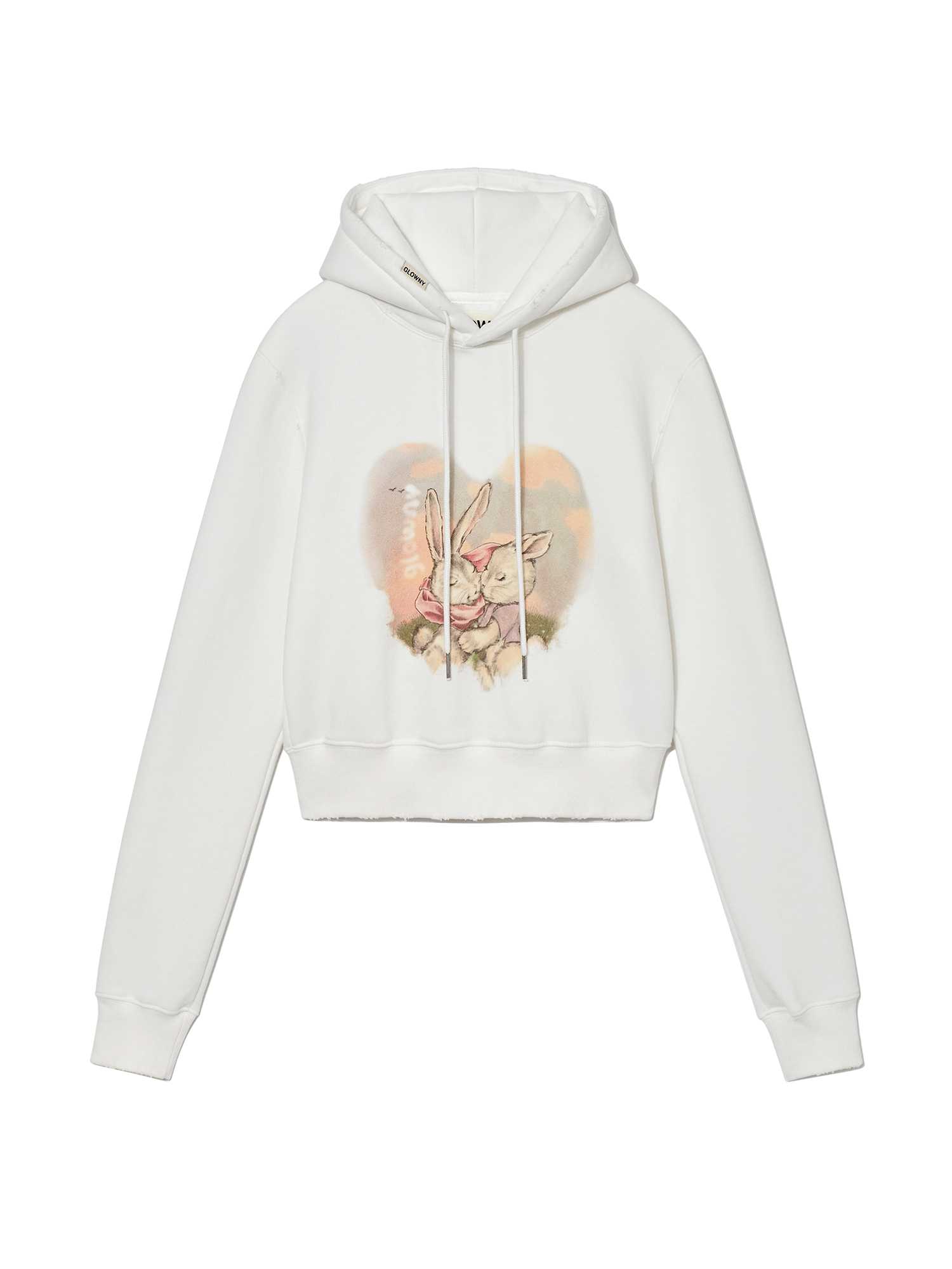 (pre,รวมส่ง) bunny in love crop hoodie /glowny