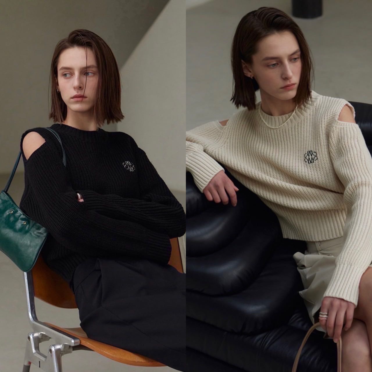 /พร้อมส่ง/ NICK&NICOLE SHOULDER CUT OUT KNIT