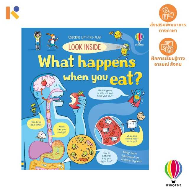 [3 - 5 yrs] Look Inside What Happnes When you eat - Usborne