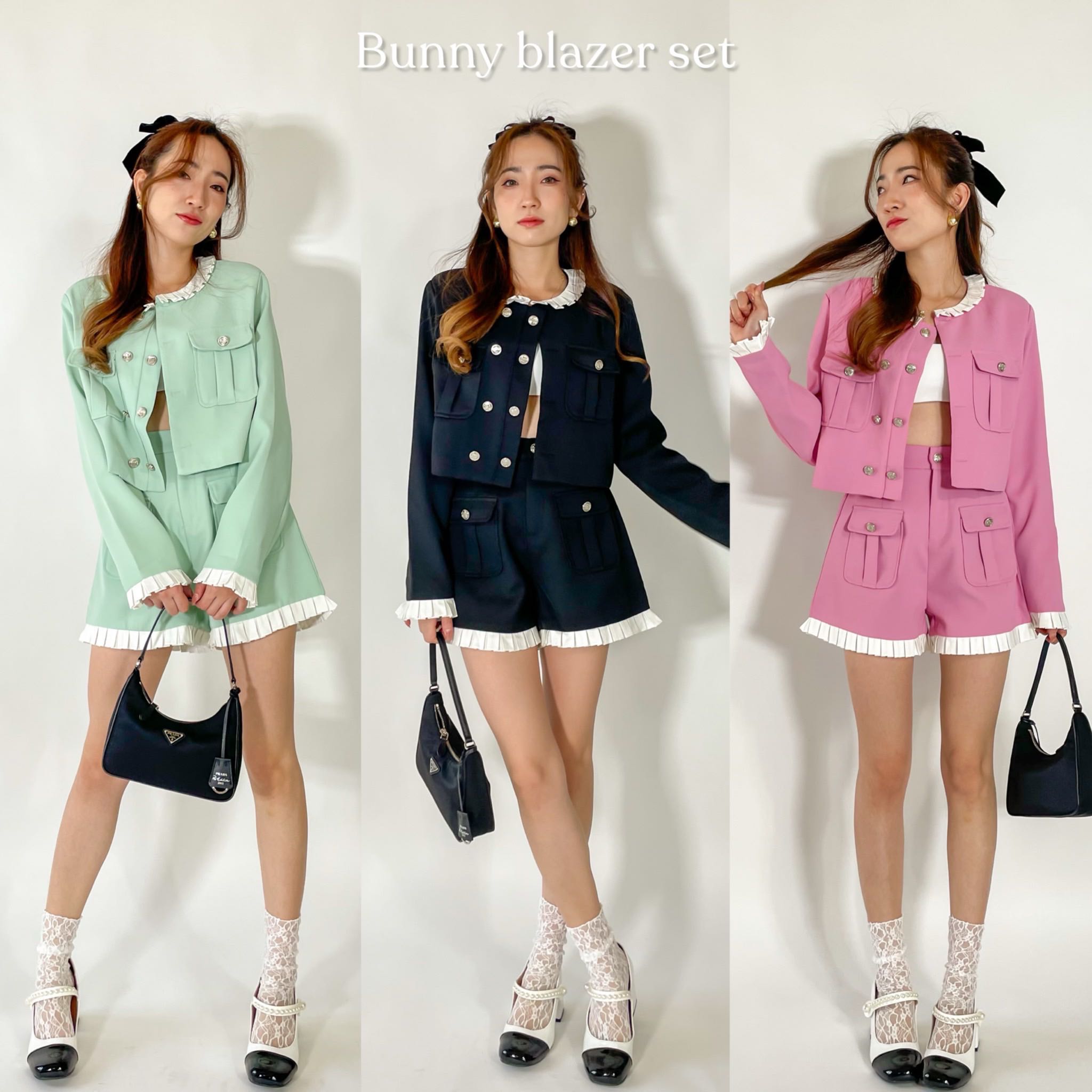 Bunny blazer set - เบลเซอร์เซตแต่งขอบ ได้ทั้งเสื้อและกางเกง🌟