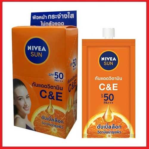 Nivea Sun C&E SPF50 PA+++ 7ml. นีเวีย ซัน ซีแอนด์อี SPF50 PA+++ ขนาด 7 มล. แพ็ค 6