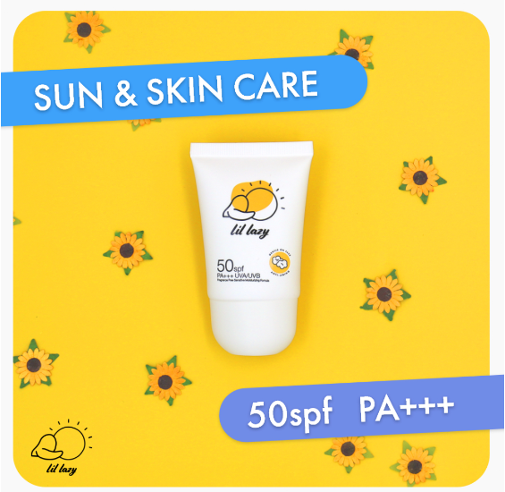 โปรโมชั่นต้อนรับหน้าร้อน 🌞ครีมกันแดดสำหรับผิวหน้า Lil Lazy 50spf PA+++ Sun & Skin Care Cream 30g.