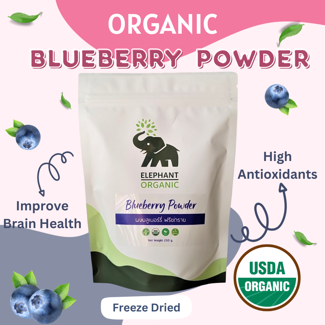 Organic Blueberry Powder 250g / Freeze Dried / ผงบลูเบอร์รี่ ฟรีซดราย