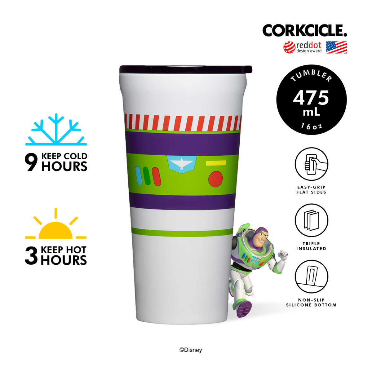 CORKCICLE : TUMBLER D100 BUZZ LIGHTYEAR 16OZ (475ML)