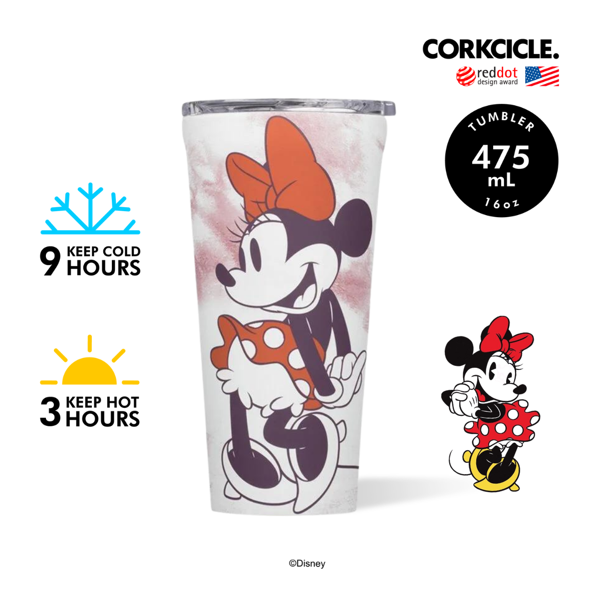 CORKCICLE : TUMBLER DISNEY MINNIE TIE DYE 16OZ (475ML)