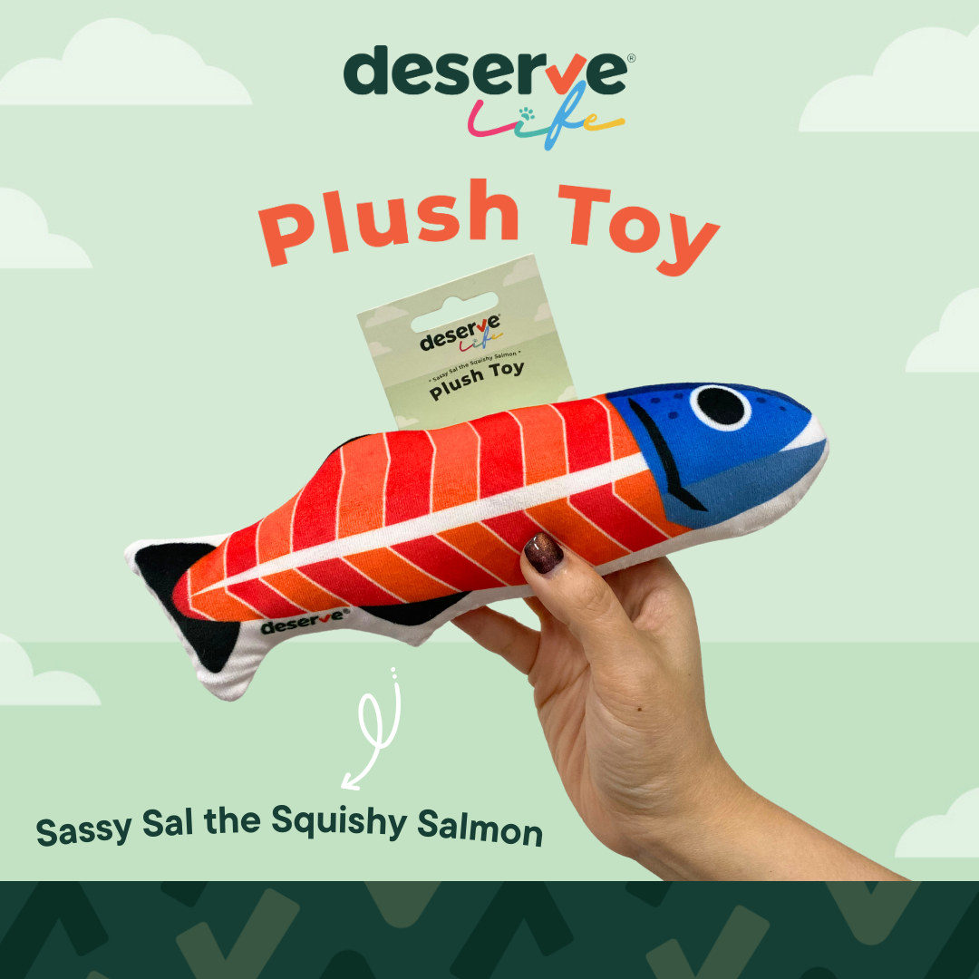 DESERVE ของเล่นสำหรับสัตว์เลี้ยง กอดอุ่น นุ่มสบาย รุ่น Sassy Salmon