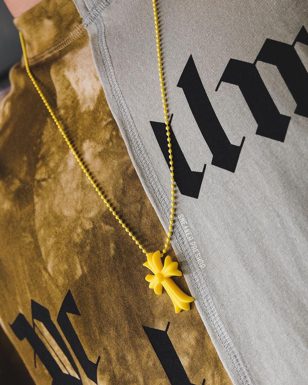 Chrome Hearts Silicone Cross Necklace Yellow 