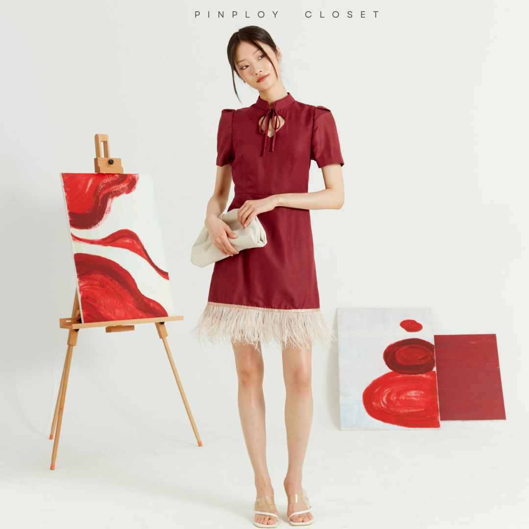 PING AN FUR DRESS (มี 2 สี) - PINPLOY CLOSET