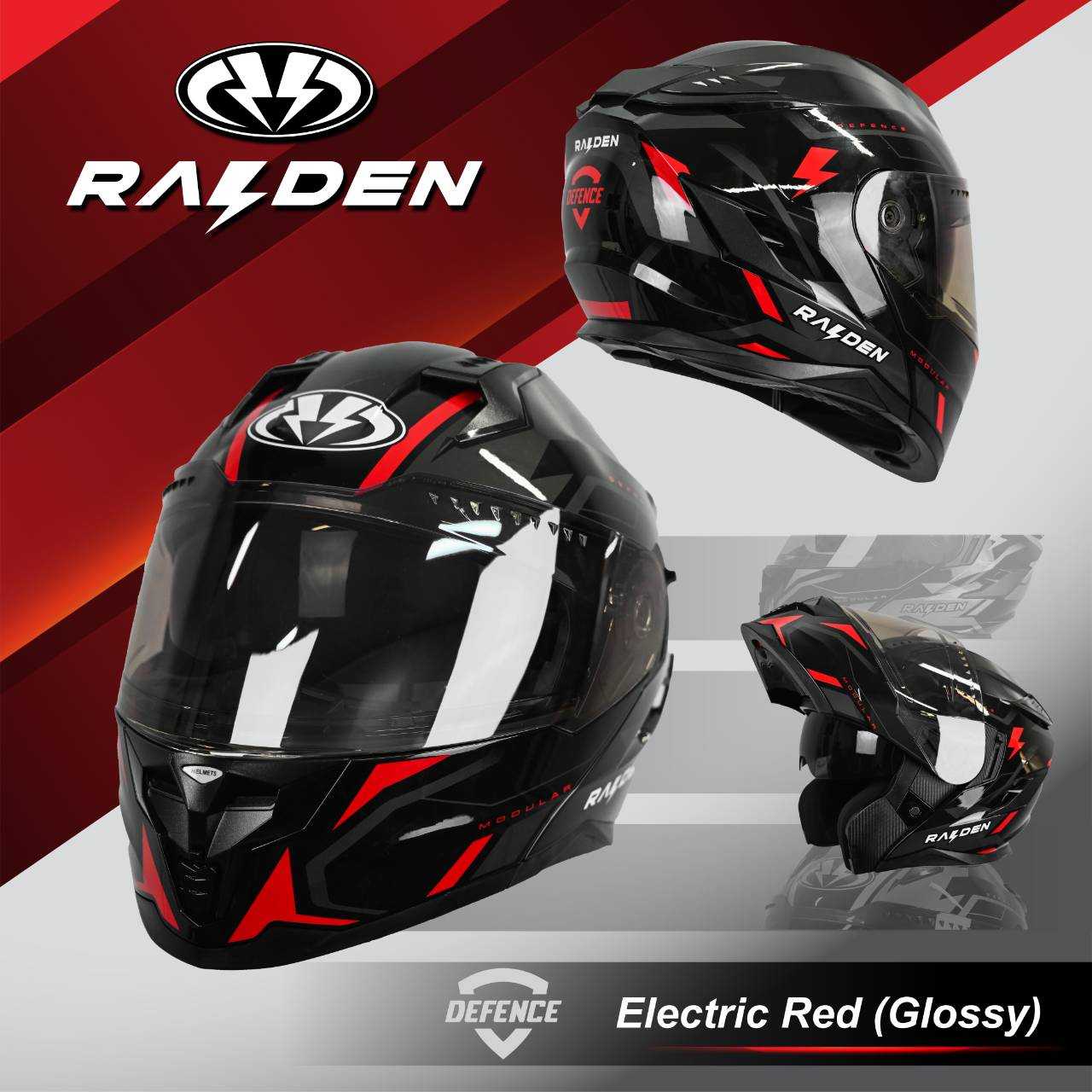 RAIDEN รุ่น DEFENCE ลายล่าสุด Electric Red(Glossy)
