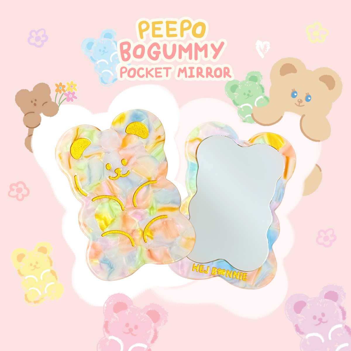 Peepo Bogummy Pocket Mirror l Hej Bonnie Official