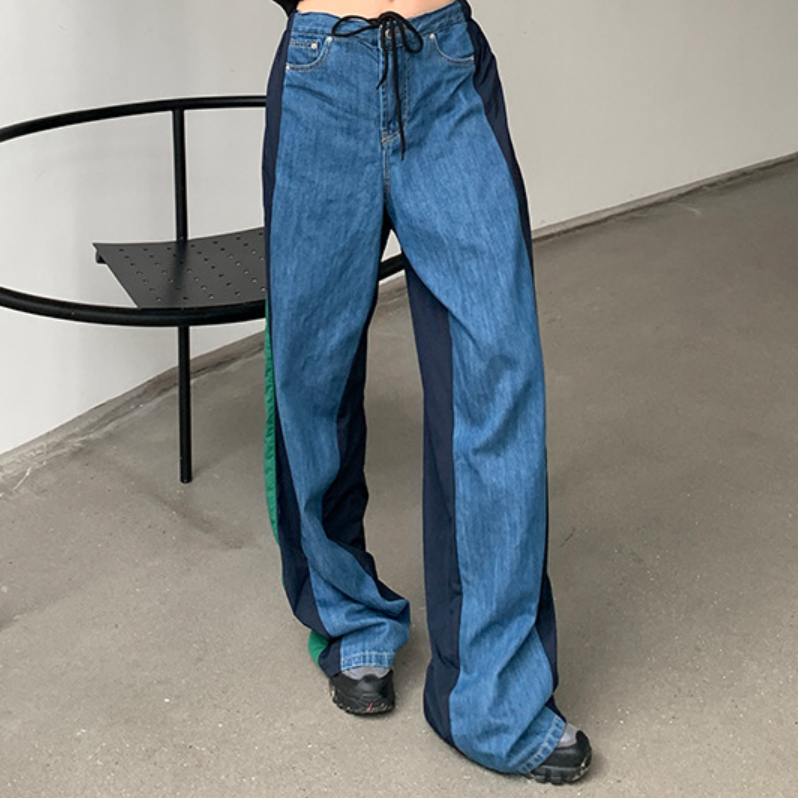 (PRE ORDER) DENIM SPLICING PANTS